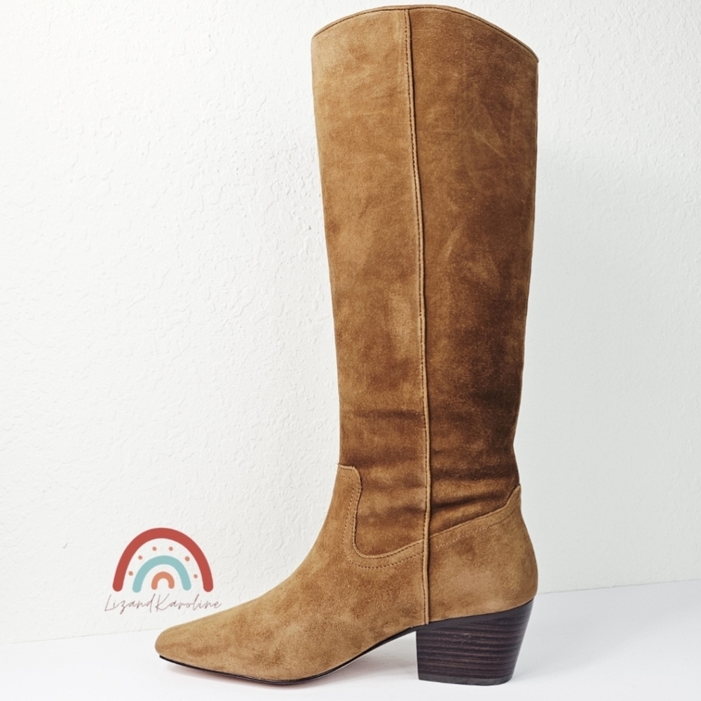 New! J. Crew New Piper Square Toe Knee-high Boots in Suede - Picture 7 of 16